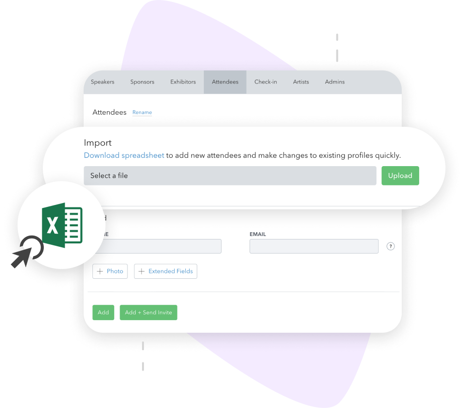 Import spreadsheet mockup