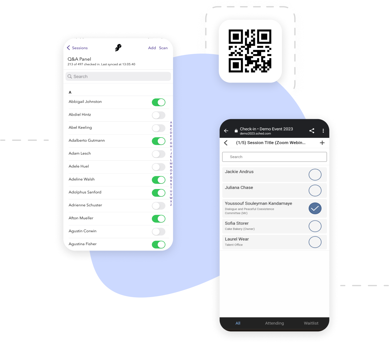 Attendees attendance track app settings screenshot