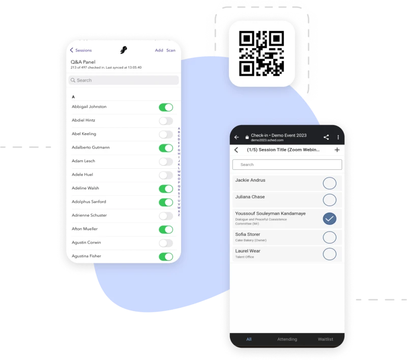 Attendees attendance track app settings screenshot