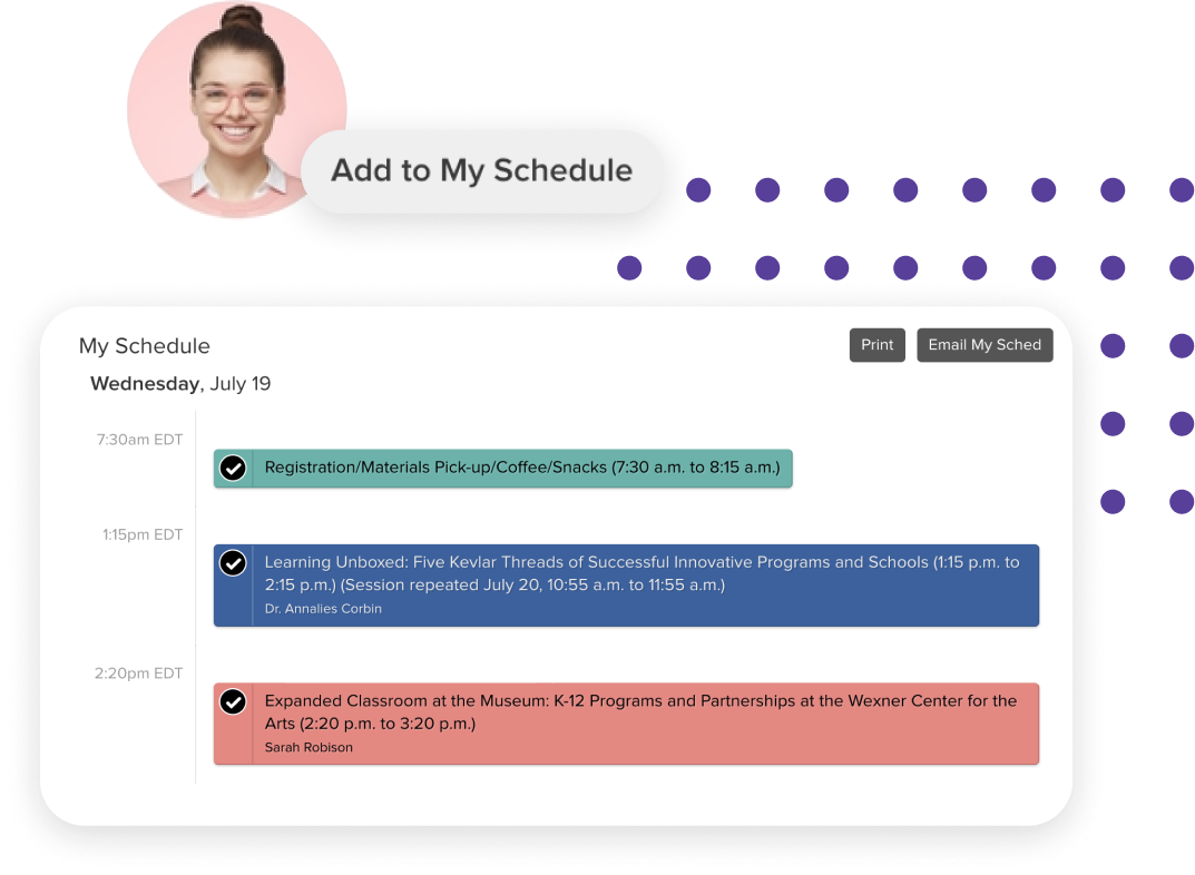 Sched features mockup