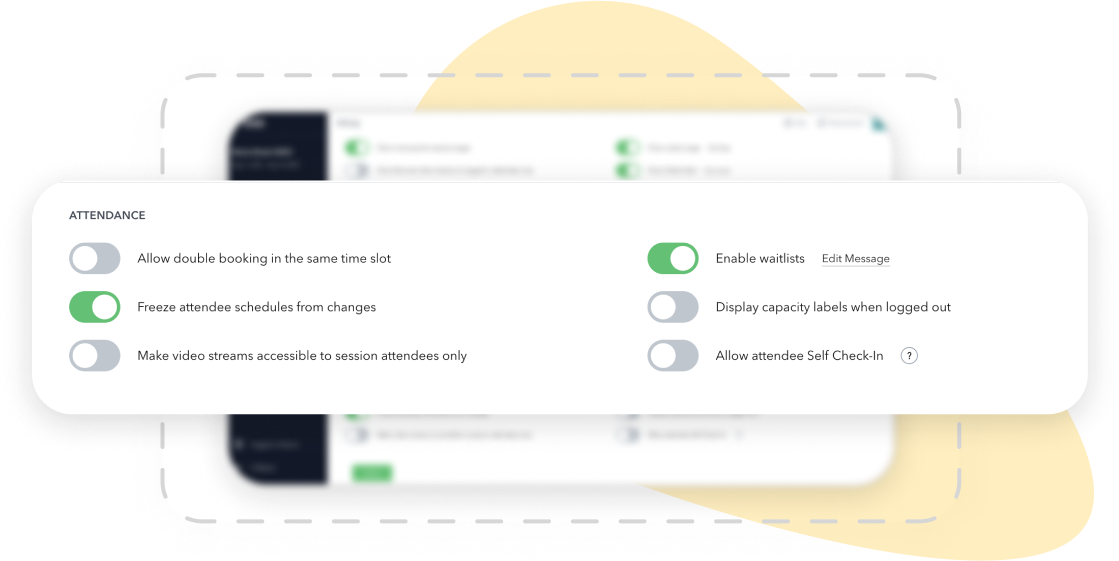 Session registration settings