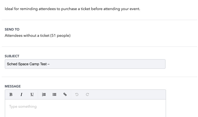 Email Attendees Wout A Ticket
