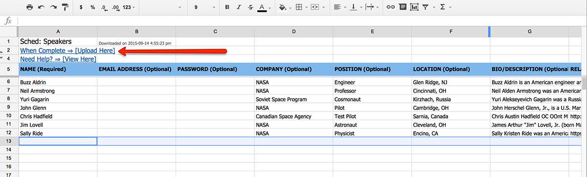 Add Speakers - Sched