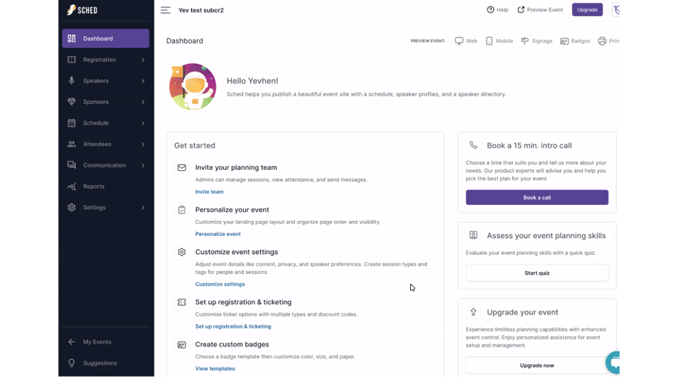 Your Event Planning Just Got Easier: Badges, Call For Papers, And More! 13 Newdashboard
